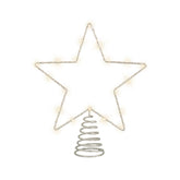 Lumineo BO Micro-Led Star Tree Topper 27cm - Silver/Classic Warm